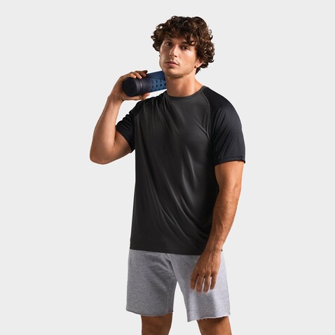 VORTEX RAGLAN T-SHIRT - Black/Charcoal Grey bedrucken, Art.-Nr. S04787-BI-XL