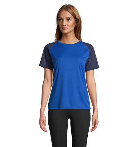 VORTEX WOMEN RAGLAN T-SHIRT - French Navy/Royal Blue bedrucken, Art.-Nr. S04788-ET-XS