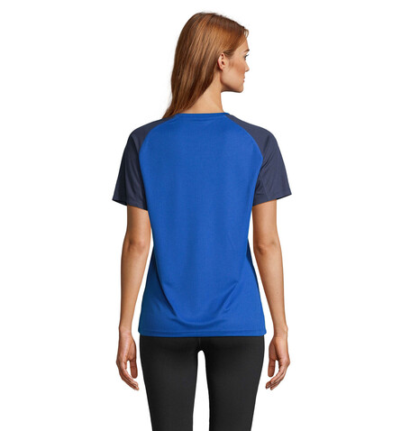 VORTEX WOMEN RAGLAN T-SHIRT - French Navy/Royal Blue bedrucken, Art.-Nr. S04788-ET-XS