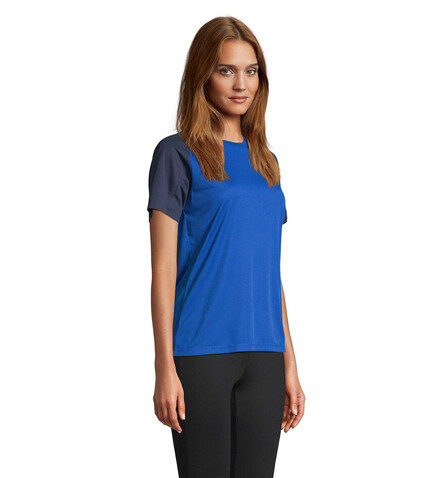 VORTEX WOMEN RAGLAN T-SHIRT - French Navy/Royal Blue bedrucken, Art.-Nr. S04788-ET-XS
