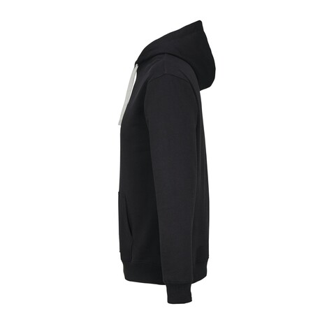 CAMERON HOODED SWEATSHIRT - Black/Grey Melange bedrucken, Art.-Nr. S04853-JK-M