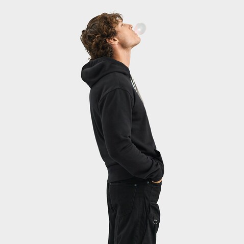 CAMERON HOODED SWEATSHIRT - Black/Grey Melange bedrucken, Art.-Nr. S04853-JK-M