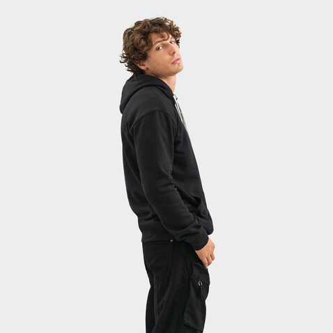 CAMERON HOODED SWEATSHIRT - Black/Grey Melange bedrucken, Art.-Nr. S04853-JK-M