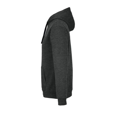 CAMERON HOODED SWEATSHIRT - Charcoal Melange/Black bedrucken, Art.-Nr. S04853-TH-S