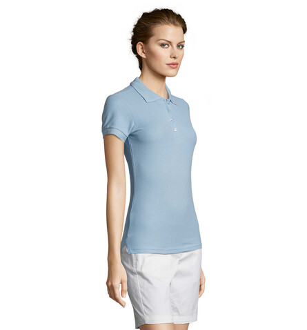 PEOPLE DAMEN POLO 210g - Sky Blue Pique bedrucken, Art.-Nr. S11310-SP-XL