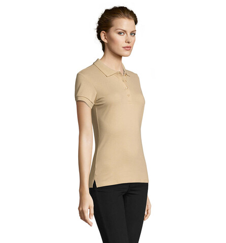 PEOPLE DAMEN POLO 210g - Sand bedrucken, Art.-Nr. S11310-SA-L