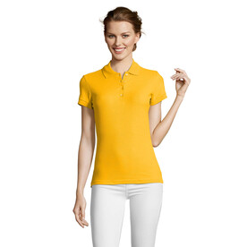 PEOPLE DAMEN POLO 210g - Gold bedrucken, Art.-Nr. S11310-GO-XXL