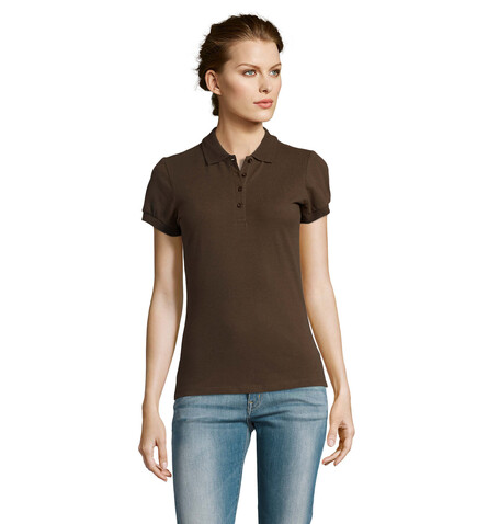 PEOPLE DAMEN POLO 210g - Chocolate bedrucken, Art.-Nr. S11310-CH-S
