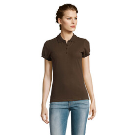 PEOPLE DAMEN POLO 210g - Chocolate bedrucken, Art.-Nr. S11310-CH-XXL