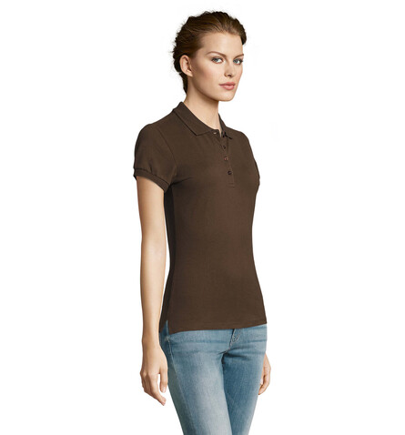 PEOPLE DAMEN POLO 210g - Chocolate bedrucken, Art.-Nr. S11310-CH-S