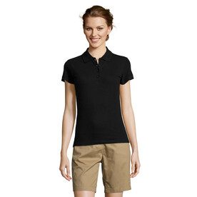 PEOPLE DAMEN POLO 210g - Schwarz bedrucken, Art.-Nr. S11310-BK-XXL