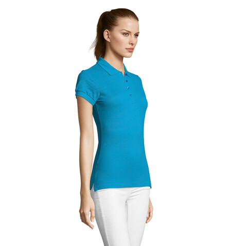 PASSION DAMEN POLO 170g - Aqua bedrucken, Art.-Nr. S11338-AQ-S