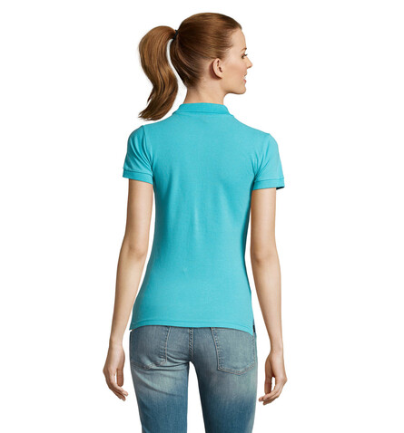 PASSION DAMEN POLO 170g - Atoll-Blau bedrucken, Art.-Nr. S11338-AL-M
