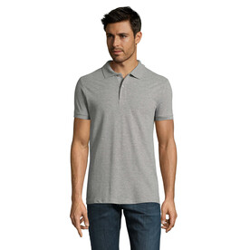 PERFECT MEN Polo 180g - Grau-Melange 2 bedrucken, Art.-Nr. S11346-GY-5XL