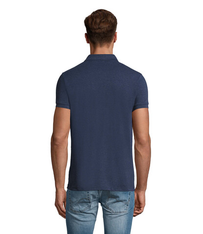 PERFECT MEN Polo 180g - Heather Denim bedrucken, Art.-Nr. S11346-HD-L
