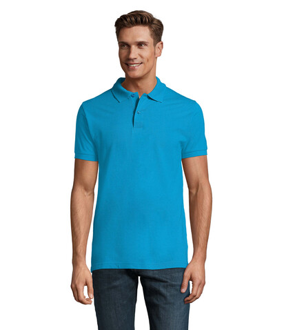 PERFECT MEN Polo 180g - Aqua bedrucken, Art.-Nr. S11346-AQ-L
