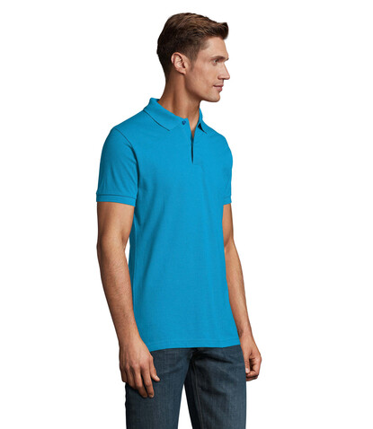 PERFECT MEN Polo 180g - Aqua bedrucken, Art.-Nr. S11346-AQ-L