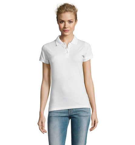 PERFECT DAMEN POLO 180g - White bedrucken, Art.-Nr. S11347-WH-S
