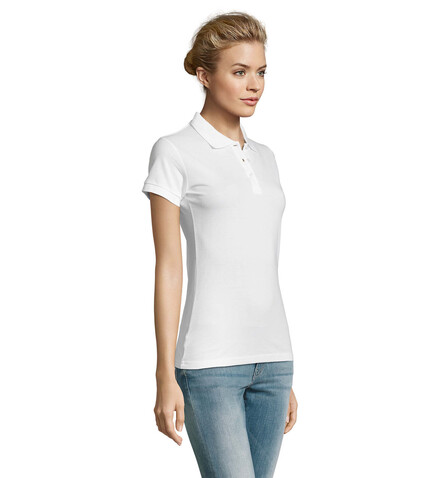 PERFECT DAMEN POLO 180g - White bedrucken, Art.-Nr. S11347-WH-S