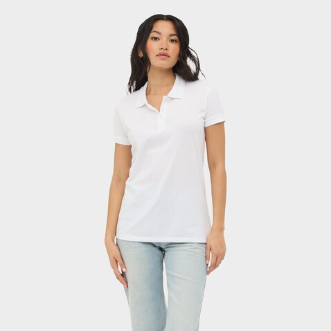 PERFECT DAMEN POLO 180g - White bedrucken, Art.-Nr. S11347-WH-S