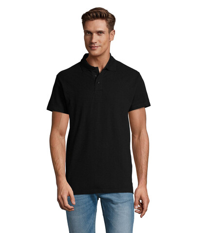 SPRING II MEN Polo 210g - Schwarz bedrucken, Art.-Nr. S11362-BK-XXL