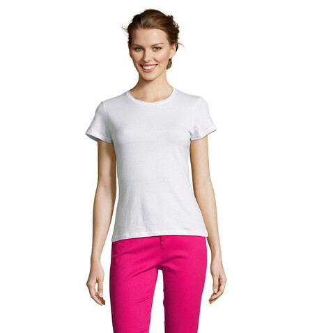 MISS DAMENT-SHIRT 150g - White bedrucken, Art.-Nr. S11386-WH-L
