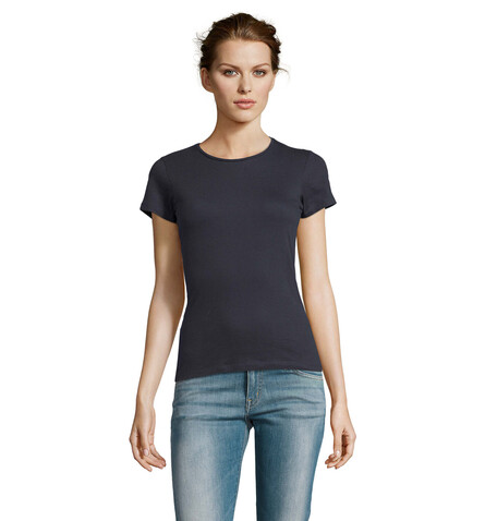 MISS DAMENT-SHIRT 150g - Navy bedrucken, Art.-Nr. S11386-NY-L