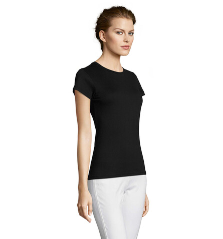 MISS DAMENT-SHIRT 150g - Deep Black bedrucken, Art.-Nr. S11386-DB-L
