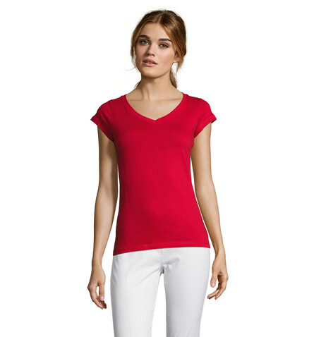 MOON DAMENT-SHIRT 150g - Red bedrucken, Art.-Nr. S11388-RD-XL