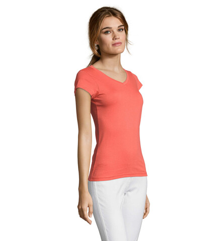 MOON DAMENT-SHIRT 150g - Koralle bedrucken, Art.-Nr. S11388-CO-M