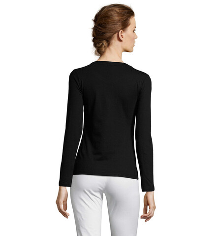 MAJESTIC DAMENT-SHIRT 150g - Deep Black bedrucken, Art.-Nr. S11425-DB-L