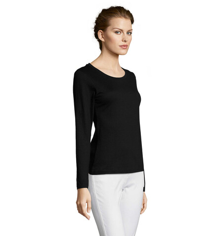 MAJESTIC DAMENT-SHIRT 150g - Deep Black bedrucken, Art.-Nr. S11425-DB-L