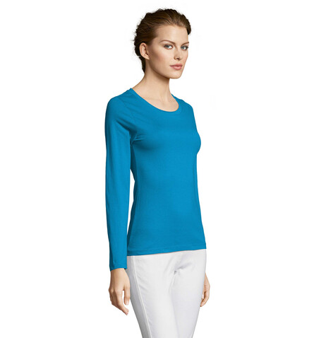 MAJESTIC DAMENT-SHIRT 150g - Aqua bedrucken, Art.-Nr. S11425-AQ-S