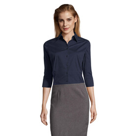 EFFECT STRETCH WOMEN SHIRT - Dark Blue bedrucken, Art.-Nr. S17010-EF-XXL