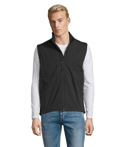 RALLYE MEN SOFTSHELL JACKET - Schwarz bedrucken, Art.-Nr. S46601-BK-3XL