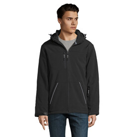 ROCK MEN WINTER SOFTSHELL - Schwarz bedrucken, Art.-Nr. S46604-BK-XXL
