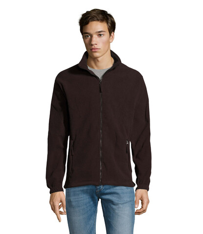 NORTH MEN Fleece-Jacke - Dark Chocolate bedrucken, Art.-Nr. S55000-DC-XS NORTH MEN Fleece-Jacke - Dark Chocolate bedrucken, Art.-Nr. S55000-DC-XS