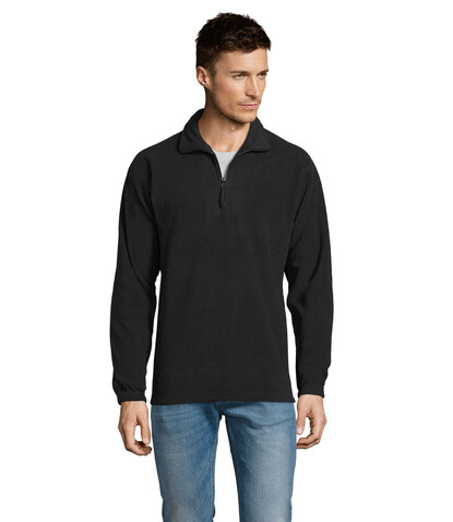 NESS SWEAT FLEECE 1/4 ZIP - Schwarz bedrucken, Art.-Nr. S56000-BK-4XL