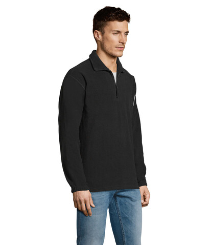 NESS SWEAT FLEECE 1/4 ZIP - Schwarz bedrucken, Art.-Nr. S56000-BK-4XL