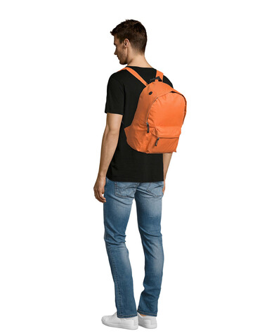 RIDER POLYESTER RUCKSACK - Orange bedrucken, Art.-Nr. S70100-OR-M