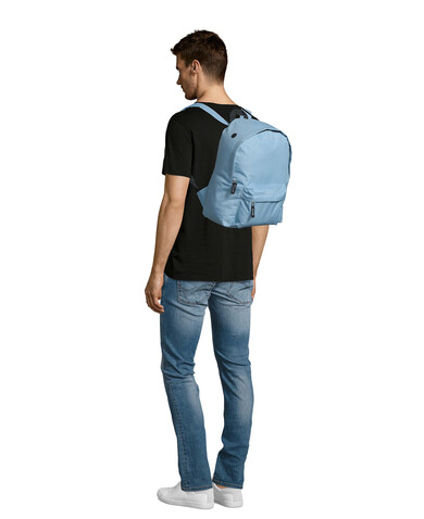 RIDER POLYESTER RUCKSACK - Sky Blue bedrucken, Art.-Nr. S70100-SK-M