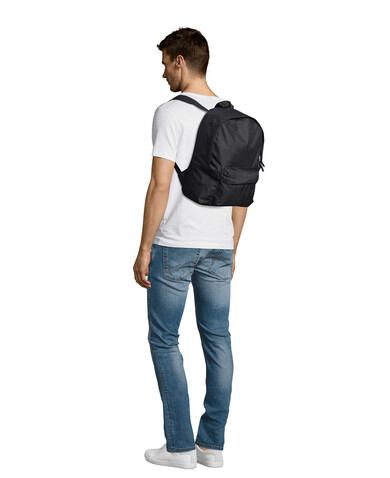 RIDER POLYESTER RUCKSACK - Schwarz bedrucken, Art.-Nr. S70100-BK-M