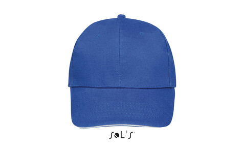 BUFFALO SIX PANEL CAP - Königsblau/Weiß bedrucken, Art.-Nr. S88100-RW-M