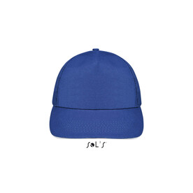 SUNNY FIVE PANEL CAP 180g - Königsblau/Weiß bedrucken, Art.-Nr. S88110-RW-M
