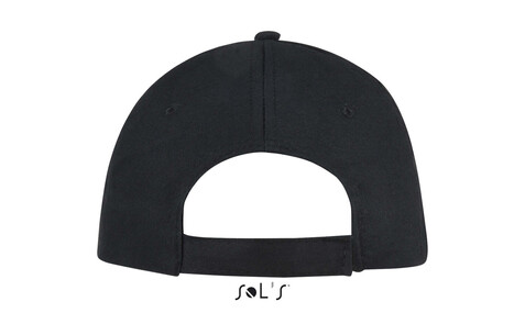 SUNNY FIVE PANEL CAP 180g - Schwarz bedrucken, Art.-Nr. S88110-BK-M