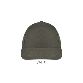 SUNNY FIVE PANEL CAP 180g - Army/Beige bedrucken, Art.-Nr. S88110-AE-M