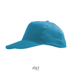 SUNNY KIDS FIVE PANEL CAP - Aqua bedrucken, Art.-Nr. S88111-AQ-M