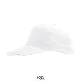 SUNNY KIDS FIVE PANEL CAP - White bedrucken, Art.-Nr. S88111-WH-M
