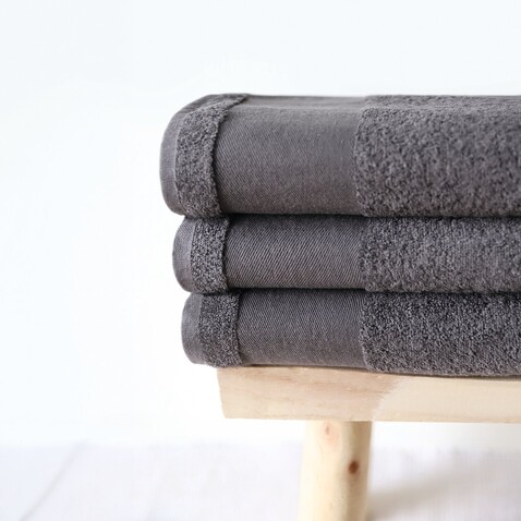 BAYSIDE 50 HAND TOWEL - Dunkelgrau bedrucken, Art.-Nr. S89007-DG-M