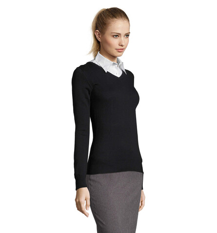 GALAXY WOMEN V-NECK SWEATER - Navy bedrucken, Art.-Nr. S90010-NY-M GALAXY WOMEN V-NECK SWEATER - Navy bedrucken, Art.-Nr. S90010-NY-M
